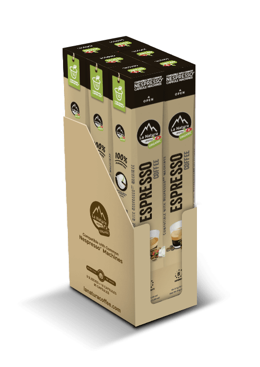 La Natura Organic Coffee Capsules - Espresso - Carton