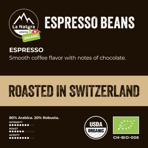 La Natura Organic Espresso Beans - Made in Switzerland