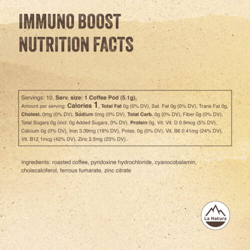 La Natura Immuno Boost Coffee - Nutrition Facts